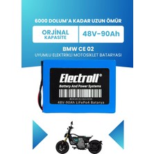 Electroll Bmw Ce 02 Batarya (Standart Kapasite) Lifepo4 48V 90AH Elektrikli Motosiklet Bataryası