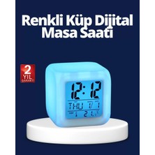 SHC4200 Renk Değiştiren LED Alarmlı Dijital Küp Masa Saati