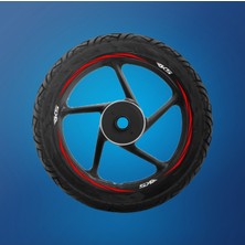 Allivo Yeni Özel  Motosiklet Jant Şeridi Rks Uyumlu Beyaz Yazılı Kırmızı Sağ-Sol/ön-Arka