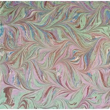 ElifEbru Exclusive Handicrafts Ebru Sanatı El Yapımı Yeşil Pembe Mavi Kahve Sura Ipek Eşarp Se 63