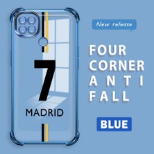 HONTINGA Xiaomi Redmi 10A ile Uyumlu Şeffaf Kılıfı Düşüme Önleyici Basitlik Anti Düşme Kamera Korumali Cr7 Desen Yumuşak Silikon Telefon Kılıfı Kadın ve Erkek Için Uygundur K3-0195