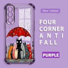 HONTINGA Samsung Galaxy S21 Fe 5g ile Uyumlu Şeffaf Kılıfı Düşüme Önleyici Basitlik Anti Düşme Kamera Korumali Kedi Desen Yumuşak Silikon Telefon Kılıfı Kadın ve Erkek Için Uygundur K3-0188