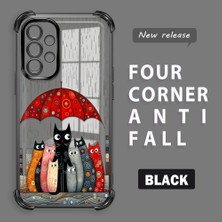 HONTINGA Samsung Galaxy A52 5g ile Uyumlu Şeffaf Kılıfı Düşüme Önleyici Basitlik Anti Düşme Kamera Korumali Kedi Desen Yumuşak Silikon Telefon Kılıfı Kadın ve Erkek Için Uygundur K3-0188