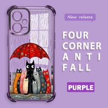 HONTINGA Xiaomi Redmi Note 12 5g ile Uyumlu Şeffaf Kılıfı Düşüme Önleyici Basitlik Anti Düşme Kamera Korumali Kedi Desen Yumuşak Silikon Telefon Kılıfı Kadın ve Erkek Için Uygundur K3-0188