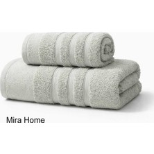 Mira Home 2 Parça Pamuklu Banyo Havlu Seti Ayla Gri