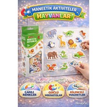 Denapcal Manyetik Hayvanlar Kartları 50 Parça Eğitici Manyetik Aktivite Seti 3 Yaş+