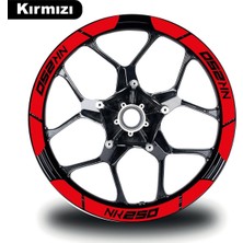 Allivo Kırmızı Cf Moto 250 Nk Geniş Jant Sticker Etiket Modeli