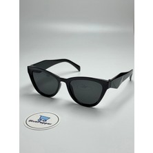 Pradix V5 | Güneş Gözlüğü Cateye Model Siyah Çerçeve Siyah Cam Renk 53 Ekartman