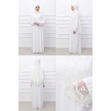 Defka Tek Parça Kendinden Şallı Kadın Tesettür Namaz Elbisesi