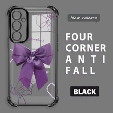 HONTINGA Samsung Galaxy A05S ile Uyumlu Şeffaf Kılıfı Düşüme Önleyici Basitlik Anti Düşme Kamera Korumali Fiyonk Desen Yumuşak Silikon Telefon Kılıfı Kadın ve Erkek Için Uygundur K3-0190