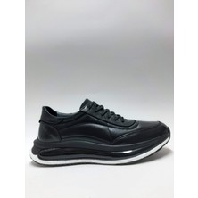 As Ayakkabı Hakiki Deri Bağcıklı Rahat Balon Taban Siyah Renk Casual Model Erkek Ayakkabı C-87260698AS