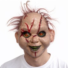 My Best Store Saçlı Chucky Korku Maskesi – Gerçekçi Dikişli ve Detaylı Maske