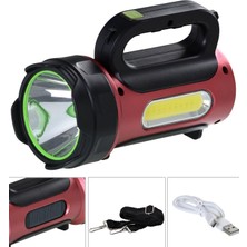 Ranchi Ranchı Hel RC-T93 Solar Projektör El Feneri Şarjlı 10 Watt Beyaz Kırmızı + Cob LED