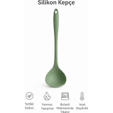 Evolis Kitchen 1 Adet Isıya Dayanıklı Yanmaz Yapışmaz Silikon Kepçe (Mint Yeşili)