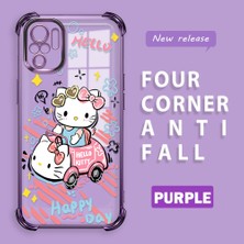 HONTINGA Xiaomi Redmi Note 10 4g ile Uyumlu Şeffaf Kılıfı Düşüme Önleyici Basitlik Anti Düşme Kamera Korumali Hello Kitty Desen Yumuşak Silikon Telefon Kılıfı Kadın ve Erkek Için Uygundur K3-0193