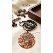 Fty Takı El Yapımı Bakır Tılsım Kolye - Mühr-Ü Süleyman & Muhammed Resulullah Yazılı Koruyucu Muska Kolye