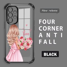 HONTINGA Samsung Galaxy A52 5g ile Uyumlu Şeffaf Kılıfı Düşüme Önleyici Basitlik Anti Düşme Kamera Korumali Güzel Kız Desen Yumuşak Silikon Telefon Kılıfı Kadın ve Erkek Için Uygundur K3-0194