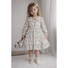 Bilge Trend Kız Çocuk Çiçekli Doğum Günü , Düğün , Bayramlık Bebe Yaka Elbise