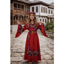 Yöresel Hamavi Çocuk Elbise (Şal ve Kuşak Birlikte) Mezuniyet 23 Nisan Çocuk Kaftan Çoçuk Abiye