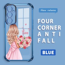 HONTINGA Samsung Galaxy A05S ile Uyumlu Şeffaf Kılıfı Düşüme Önleyici Basitlik Anti Düşme Kamera Korumali Güzel Kız Desen Yumuşak Silikon Telefon Kılıfı Kadın ve Erkek Için Uygundur K3-0194