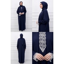 Defka Tek Parça Kendinden Şallı Kadın Tesettür Namaz Elbisesi