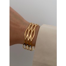 KİLİGİSTANBUL Gold Renk Mekik Bilezik