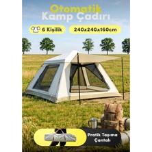 Auhma AC6637 Otomatik Kamp Çadırı - 6 Kişilik, 240X240X160 Cm, Güneşlikli ve Su Geçirmez Kumaş