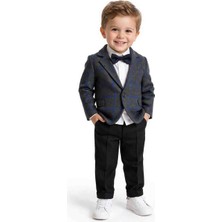 Ilgın Kids Erkek Çocuk Papyonlu Takım Elbise Ekose Çeketli