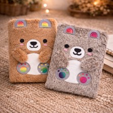 My Best Store Sevimli Ayıcık Peluş Çizgili Defter