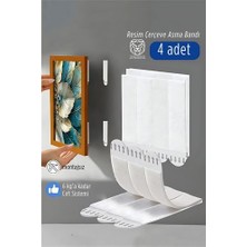 SHC4200 Güçlü Resim Çerçeve Asma Bandı 4'lü Set - 6kg Taşıma Kapasiteli Duvar Delmeyen Cırt Sistemi