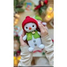 Elizi Dünyası Amigurumi Yeşil Yelekli Kardan Adam Milo