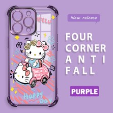 HONTINGA iPhone 15 Pro Max ile Uyumlu Şeffaf Kılıfı Düşüme Önleyici Basitlik Anti Düşme Kamera Korumali Hello Kitty Desen Yumuşak Silikon Telefon Kılıfı Kadın ve Erkek Için Uygundur K3-0193