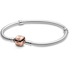Pandora Moments Yılan Zincir Bileklik 14 Ayar Rose Altın Kaplama 925 Ayar Gümüş