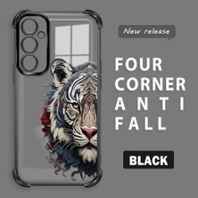 HONTINGA Samsung Galaxy A05S ile Uyumlu Şeffaf Kılıfı Düşüme Önleyici Basitlik Anti Düşme Kamera Korumali Kaplan Desen Yumuşak Silikon Telefon Kılıfı Kadın ve Erkek Için Uygundur K3-0191