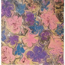 ElifEbru Exclusive Handicrafts Ebru Sanatı El Yapımı Pembe Mor Mavi Dev Çiçek Desenli Sura Ipek Eşarp Se 61