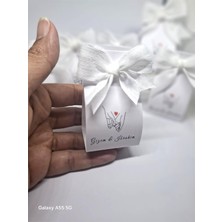 Liora Hediyelik Buble Mum Keten Kurdele Süslemeli Nişan , Söz , Kına , Düğün Hediyesi 10 Adet