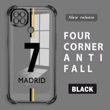 HONTINGA Xiaomi Redmi 10A ile Uyumlu Şeffaf Kılıfı Düşüme Önleyici Basitlik Anti Düşme Kamera Korumali Cr7 Desen Yumuşak Silikon Telefon Kılıfı Kadın ve Erkek Için Uygundur K3-0195