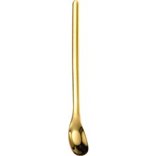 PremiumPort 304 Çelik Gold Kahve Latte Meyve ve Kokteyl Kaşığı, 15,5 cm