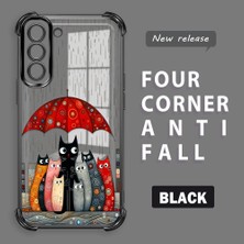 HONTINGA Samsung Galaxy S21 Fe 5g ile Uyumlu Şeffaf Kılıfı Düşüme Önleyici Basitlik Anti Düşme Kamera Korumali Kedi Desen Yumuşak Silikon Telefon Kılıfı Kadın ve Erkek Için Uygundur K3-0188