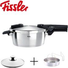 Fissler Vitaquick Premium 2,5 Litre Düdüklü Tencere+ Buharda Pişirme Aparatı+ Cam Kapak