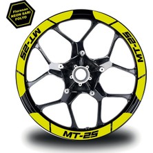 Allivo Neon Sarı Yamaha Mt-25 Geniş Jant Sticker Etiket Modeli
