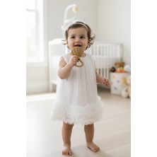 Butik Kız Bebek Pamuklu Astarlı Tül Elbise Özel Gün Elbisesi