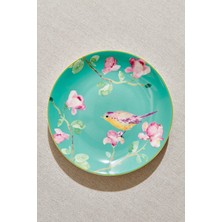 Paşabahçe Aşiyan Porselen Pasta Tabağı Mavi 20 cm Çiçek Desenli 1 Adet