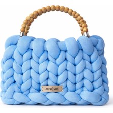 El Örgüsü Modern Tasarım Azure Model Şık El ve Omuz Çantası