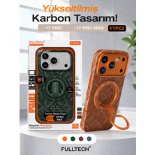 Azurtech iPhone 17 Pro / 17 Pro Max Karbon Fiber Kılıf Manyetik Standlı (Magsafe Uyumlu) – Darbeye Dayanıklı Premium Kapak