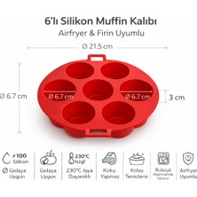 Evolis Kitchen 1 Adet Isıya Dayanıklı Yanmaz Yapışmaz 7 Li Muffin Kalıbı( Fırın ve Airfery ) Içinde Uygundur
