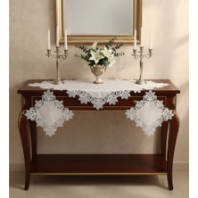 BT Pasifik Salon Takımı 5 Parça Kayla Keten Fransız Dantelli Dertsiz Runner Takımı Çeyizlik Salon Takımı Set