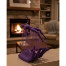 My Best Store 3D El Insan Figürü Mor Modern Masa Üstü Ev ve Ofis Dekoru