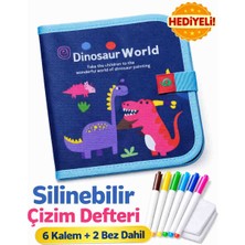Silinebilir Doodle Çizim Defteri / 6 Adet Kalem ve 2 Adet Silme Bezi Hediye