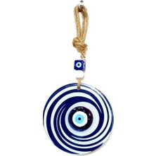 İsingir Shopping Nazar Boncuklu Lacivert Beyaz Renkli Füzyon Cam Duvar Süsü